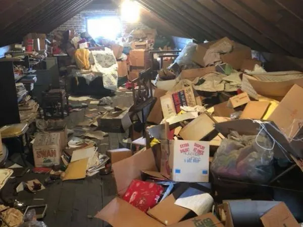 Attic cleanout before