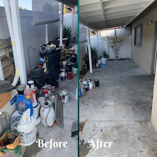 Estate cleanout before and after comparison